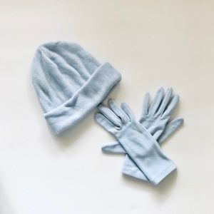 Ice Blue Beanie and Gloves